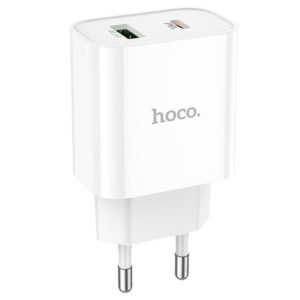 Зарядное устройство HOCO C80A Plus Rapido PD20W+QC3.0, 1xType-C, 1xUSB, белый - купить недорого в Луганске в интернет-магазине КЛИК