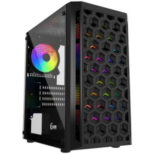 Корпус Powercase Mistral Micro T3B, Tempered Glass, Mesh, 2x 140mm + 1х 120mm 5-color fan, чёрный - купить недорого в Луганске в интернет-магазине КЛИК
