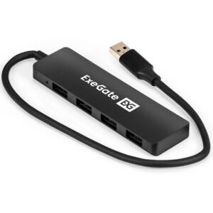 USB-Хаб (концентратор) 4-в-1 ExeGate DUB-4P/3 (кабель-адаптер USB3.0 --> 4xUSB3.0, Plug&Play, черный - купить недорого в Луганске в интернет-магазине КЛИК
