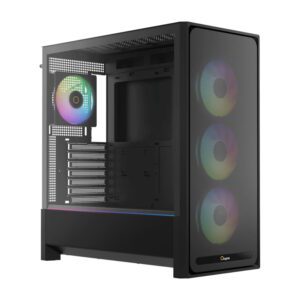 Корпус Ocypus Delta C70 BK ARGB, Midi-Tower, чёрный, 4 x 120 мм
